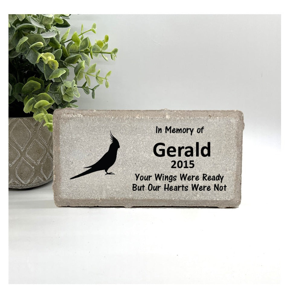 Cockatiel Memorial Stone – Personalized Bird Memorial Keepsake Gift