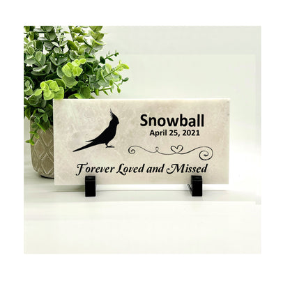 Cockatiel Memorial Stone – Personalized Pet Memorial Stone | Outdoor & Indoor Plaque