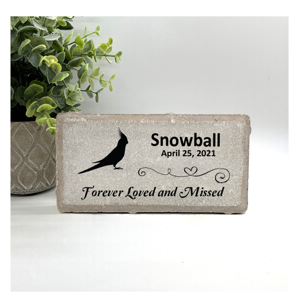 Cockatiel Memorial Stone – Personalized Pet Memorial Stone | Outdoor & Indoor Plaque