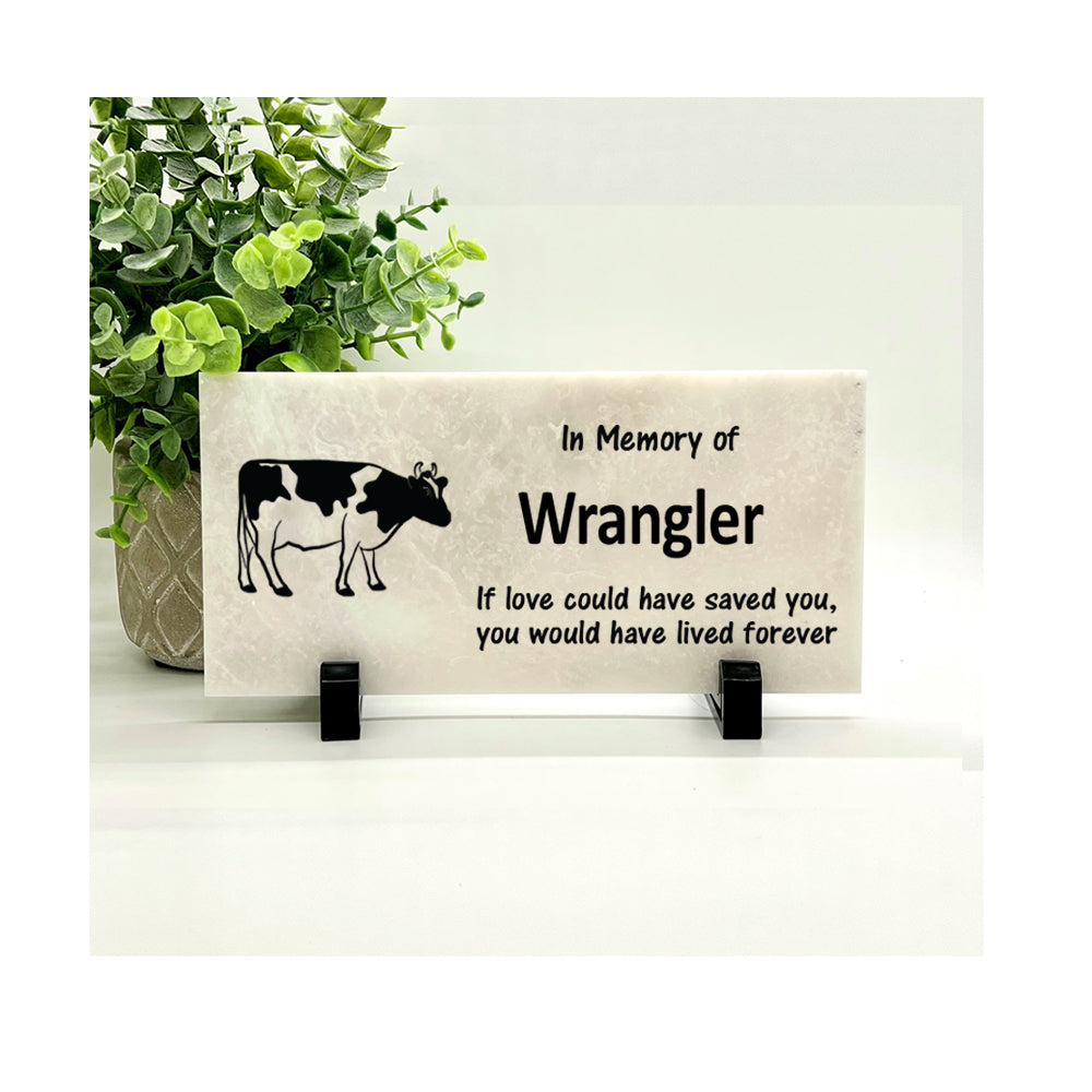 Cow Memorial Stone - Personalized Farm Animal Memorial Gift