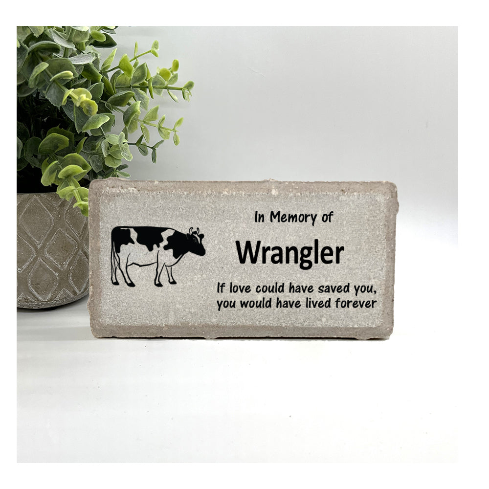 Cow Memorial Stone - Personalized Farm Animal Memorial Gift
