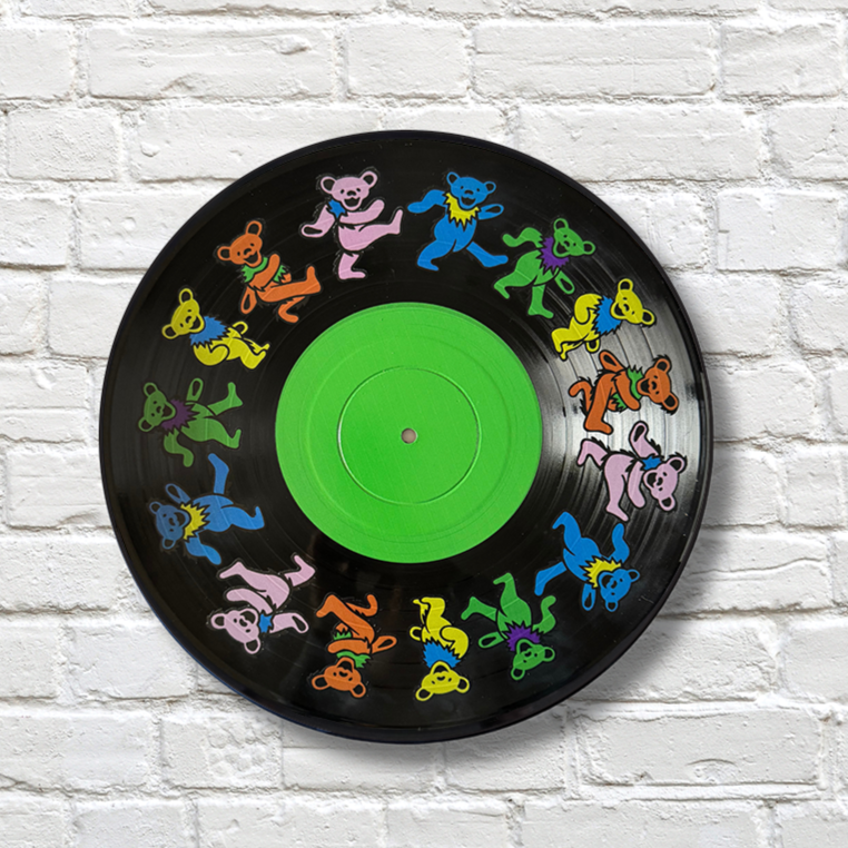 Dancing Bears Vinyl Record - Upcycled Vinyl Art | Unique Retro Gift 12 Inch Decor