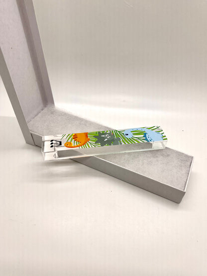 Personalized Dinosaur Mezuzah - Acrylic Case With Colorful Dinosaur Design, Kids Gift