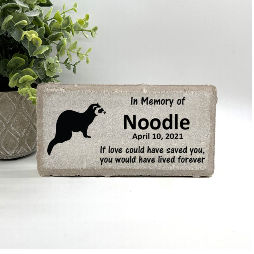 Ferret Memorial Stone - Personalized Pet Keepsake | Custom Memorial Plaque