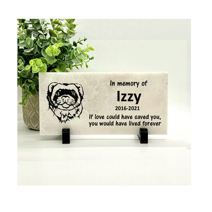 Ferret Memorial Stone - Personalized Pet Grave Marker | Outdoor Garden Plaque