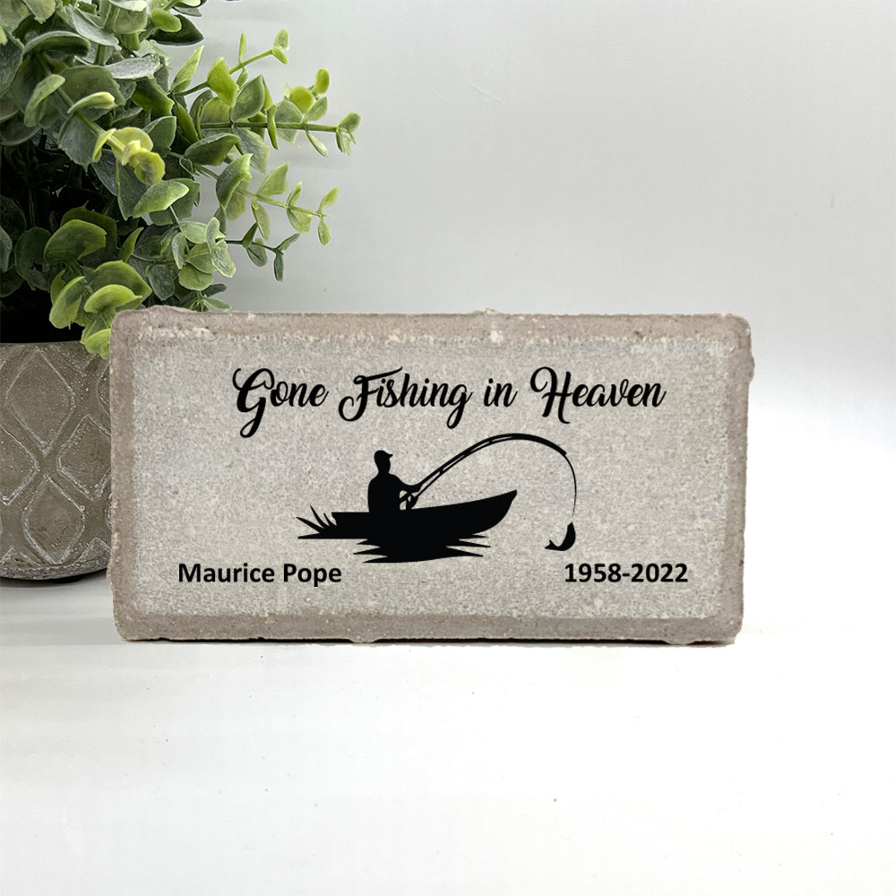 Fisherman Memorial Stone – Personalized Garden Tribute | Custom Sympathy Gift