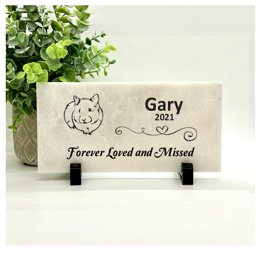 Guinea Pig Memorial Stone - Personalized Pet Grave Marker With Name & Date