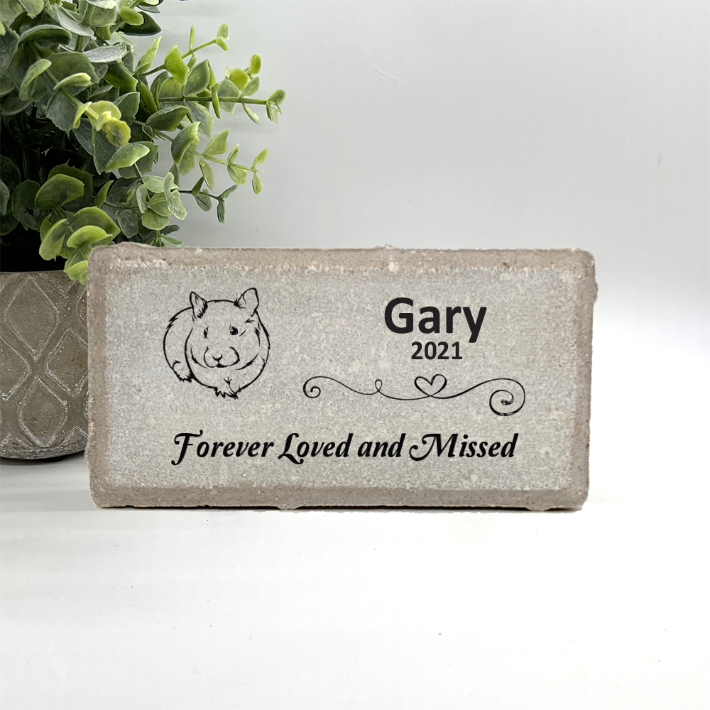 Guinea Pig Memorial Stone - Personalized Pet Grave Marker With Name & Date