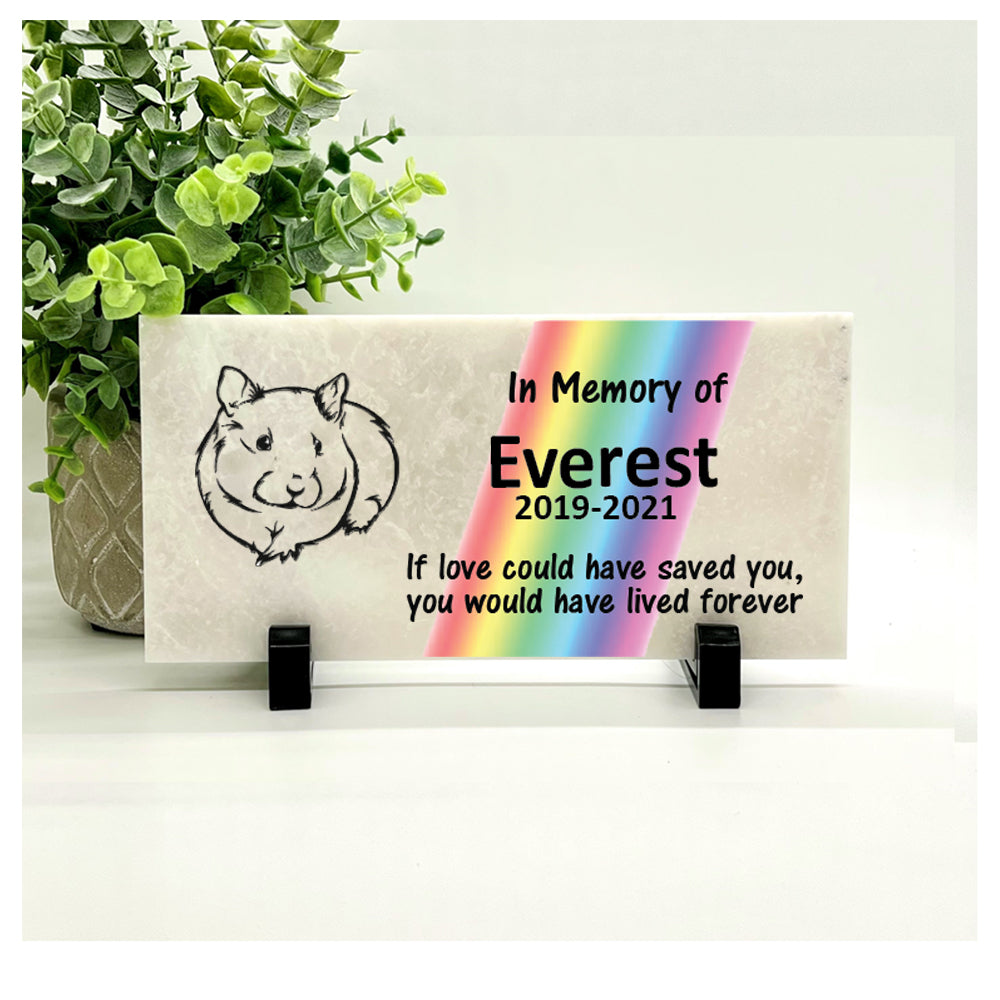 Guinea Pig Memorial Stone – Personalized Rainbow Bridge Pet Sympathy Gift