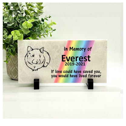 Guinea Pig Memorial Stone – Personalized Rainbow Bridge Pet Sympathy Gift