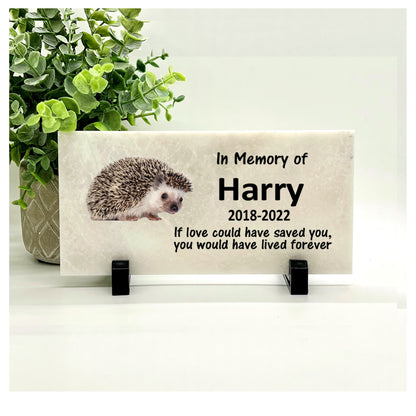 Hedgehog Memorial Stone - Personalized Pet Keepsake | Custom Sympathy Gift