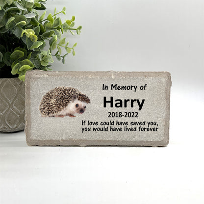 Hedgehog Memorial Stone - Personalized Pet Keepsake | Custom Sympathy Gift