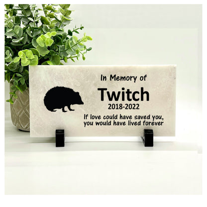 Hedgehog Memorial Stone - Personalized Pet Memorial Garden Stone Gift