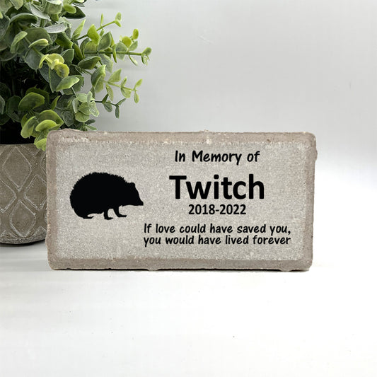 Hedgehog Memorial Stone - Personalized Pet Memorial Garden Stone Gift