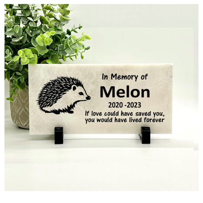 Hedgehog Memorial Stone – Personalized Pet Keepsake