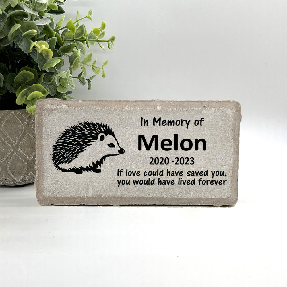 Hedgehog Memorial Stone – Personalized Pet Keepsake