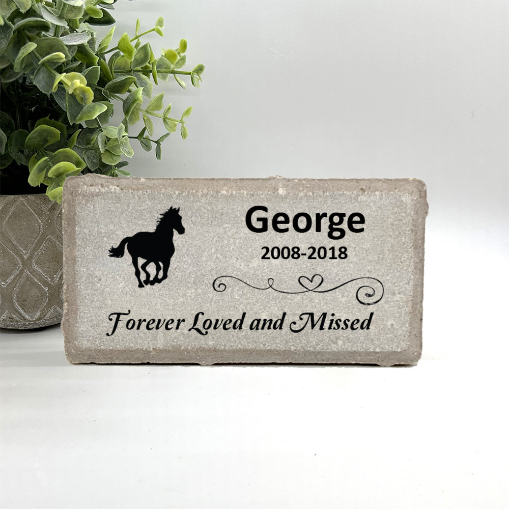 Horse Memorial Stone | Personalized Pet Loss Gift - Custom Concrete & Marble Plaques