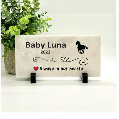 Horse Memorial Stone - Personalized Pet Keepsake | Custom Sympathy Gift