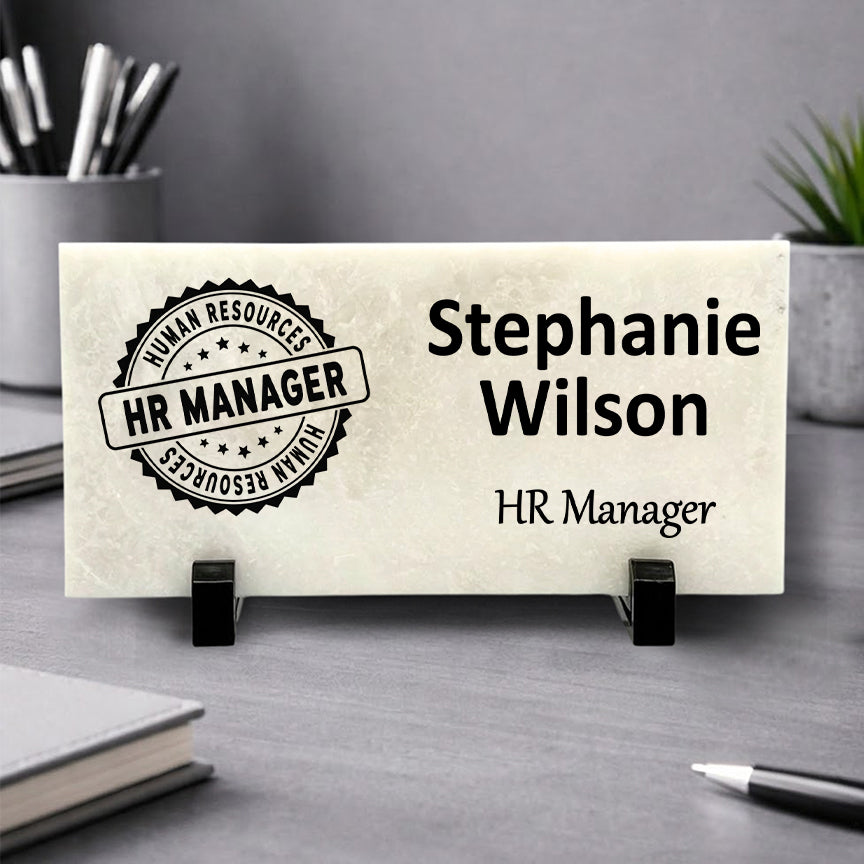 HR Manager Marble Desk Name Plate