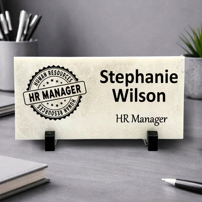 HR Manager Marble Desk Name Plate