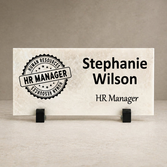 HR Manager Marble Desk Name Plate
