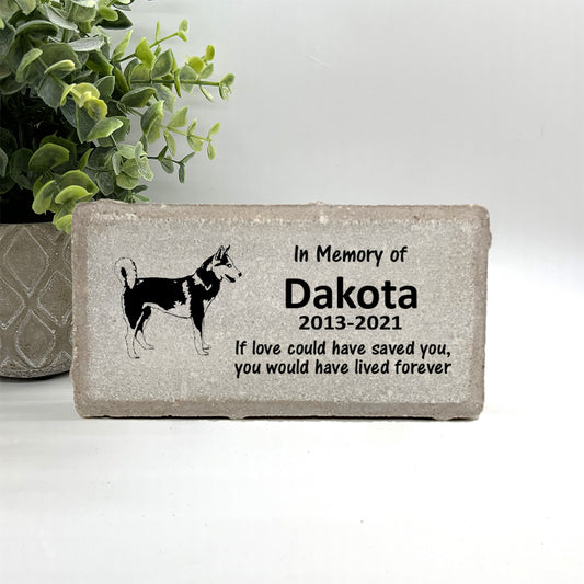 Husky Memorial Stone - Personalized Pet Memorial | Custom Dog Loss Gift