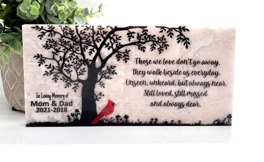 Cardinal Memorial Stone - Personalized Sympathy Gift | Custom Bereavement Keepsake