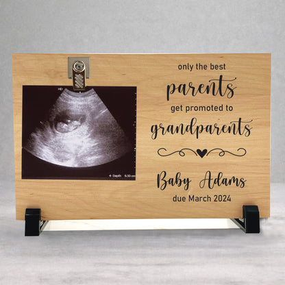 Pregnancy Reveal Gift - Personalized Baby Sonogram Frame | New Grandparents Keepsake
