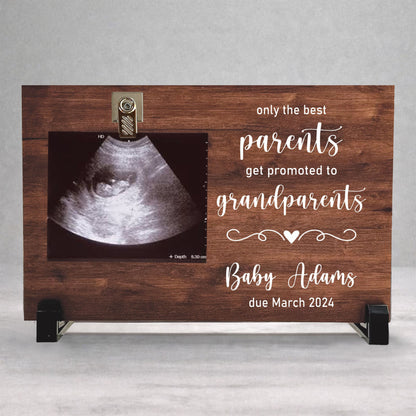 Pregnancy Reveal Gift - Personalized Baby Sonogram Frame | New Grandparents Keepsake