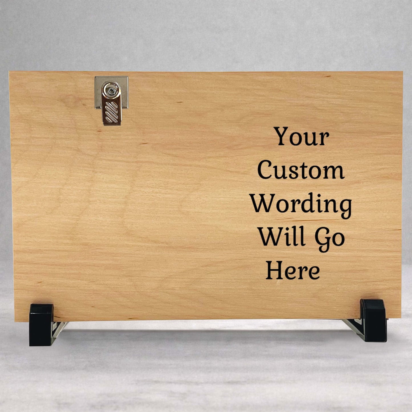 Personalized Picture Frame - Custom Wood Frame With Clip Style Display