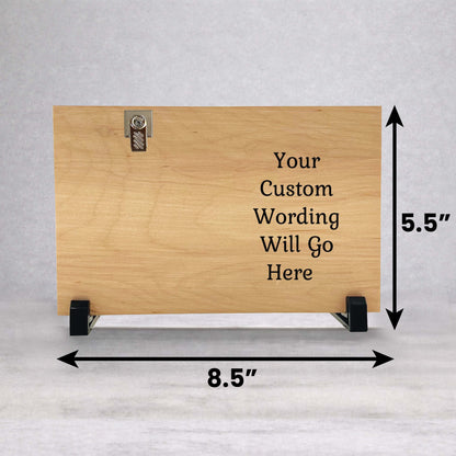 Custom Picture Frame - Personalized Wood Frame With Photo Clip