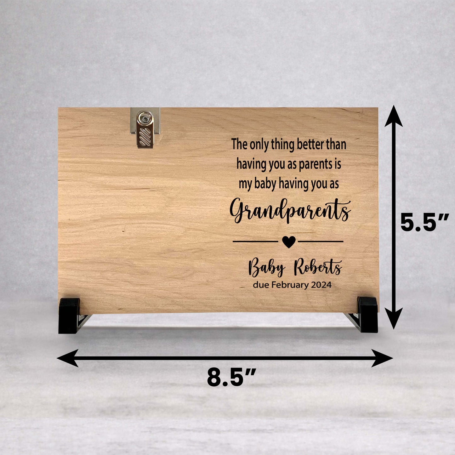 Pregnancy Reveal Gift - Personalized Baby Sonogram Frame | New Grandparents Keepsake