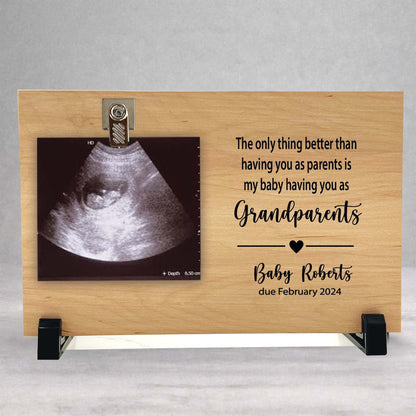 Pregnancy Reveal Gift - Personalized Baby Sonogram Frame | New Grandparents Keepsake