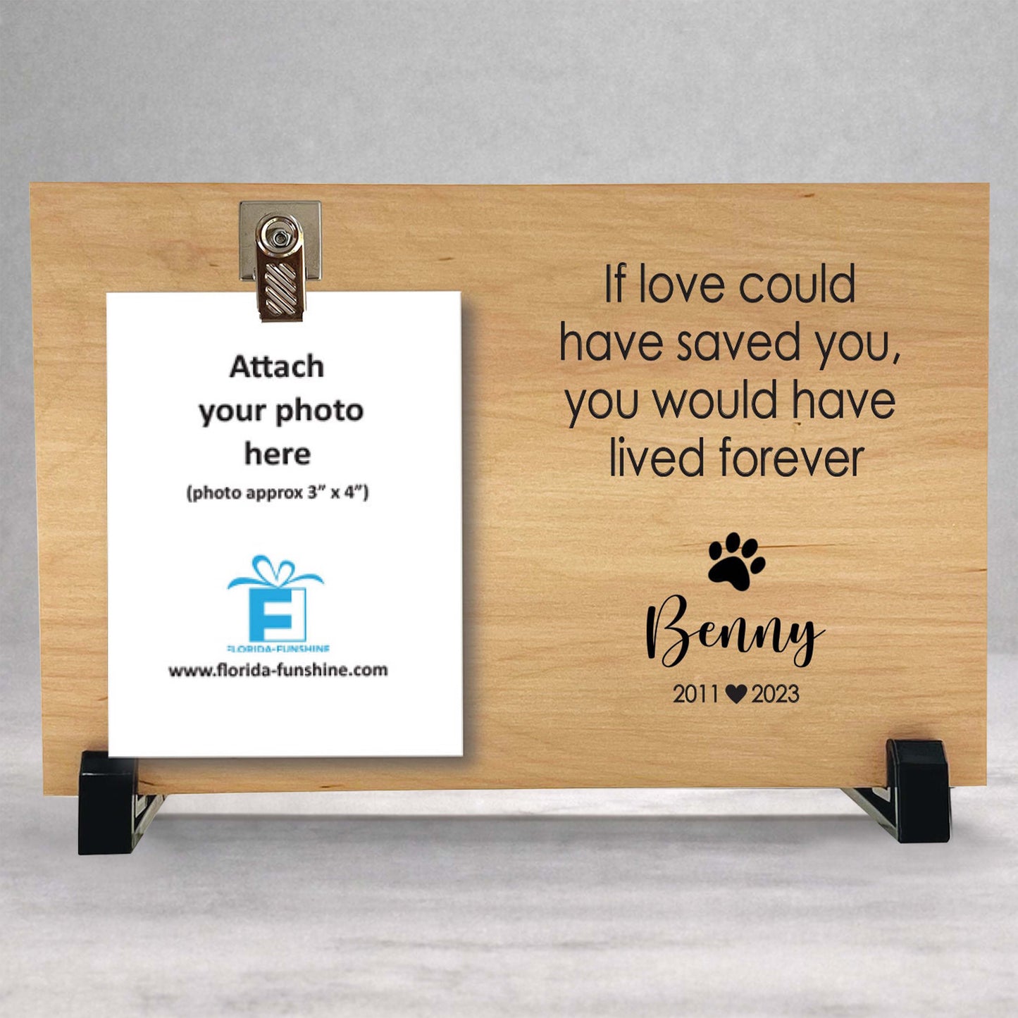 Personalized Dog Memorial Frame – Custom Wood Pet Keepsake & Sympathy Gift