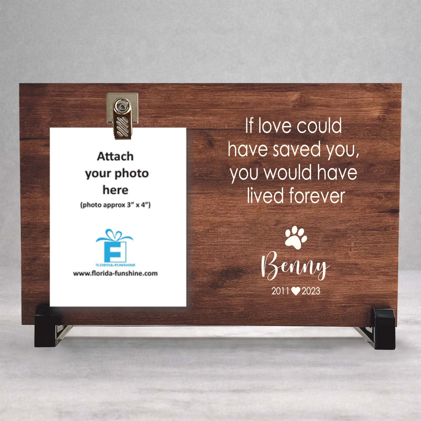 Personalized Dog Memorial Frame – Custom Wood Pet Keepsake & Sympathy Gift