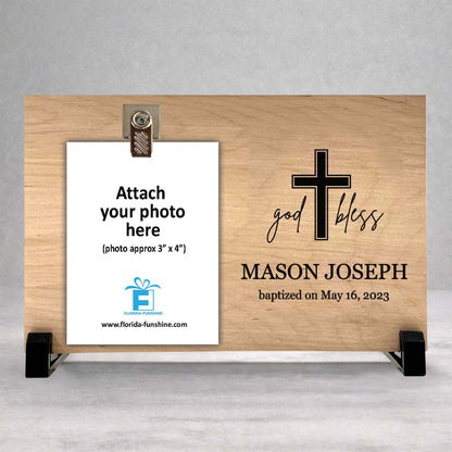 Personalized Baptism Gift - Custom Wood Frame Keepsake Present