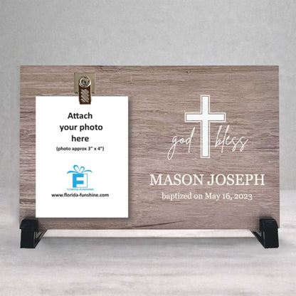 Personalized Baptism Gift - Custom Wood Frame Keepsake Present