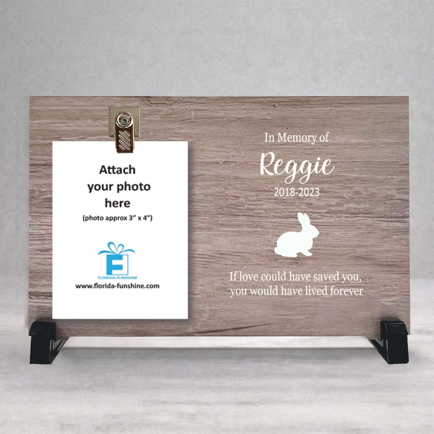 Rabbit Memorial Frame - Personalized Pet Memorial Keepsake Wood Plaque