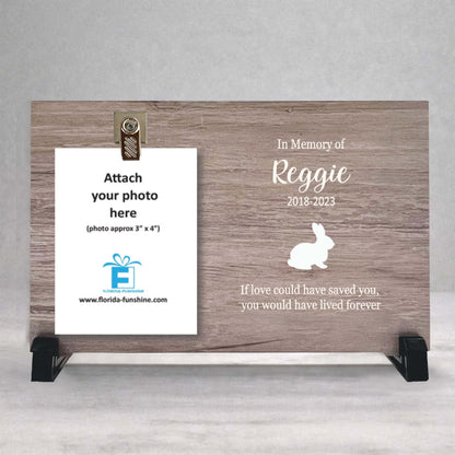 Rabbit Memorial Frame - Personalized Pet Memorial Keepsake Wood Plaque