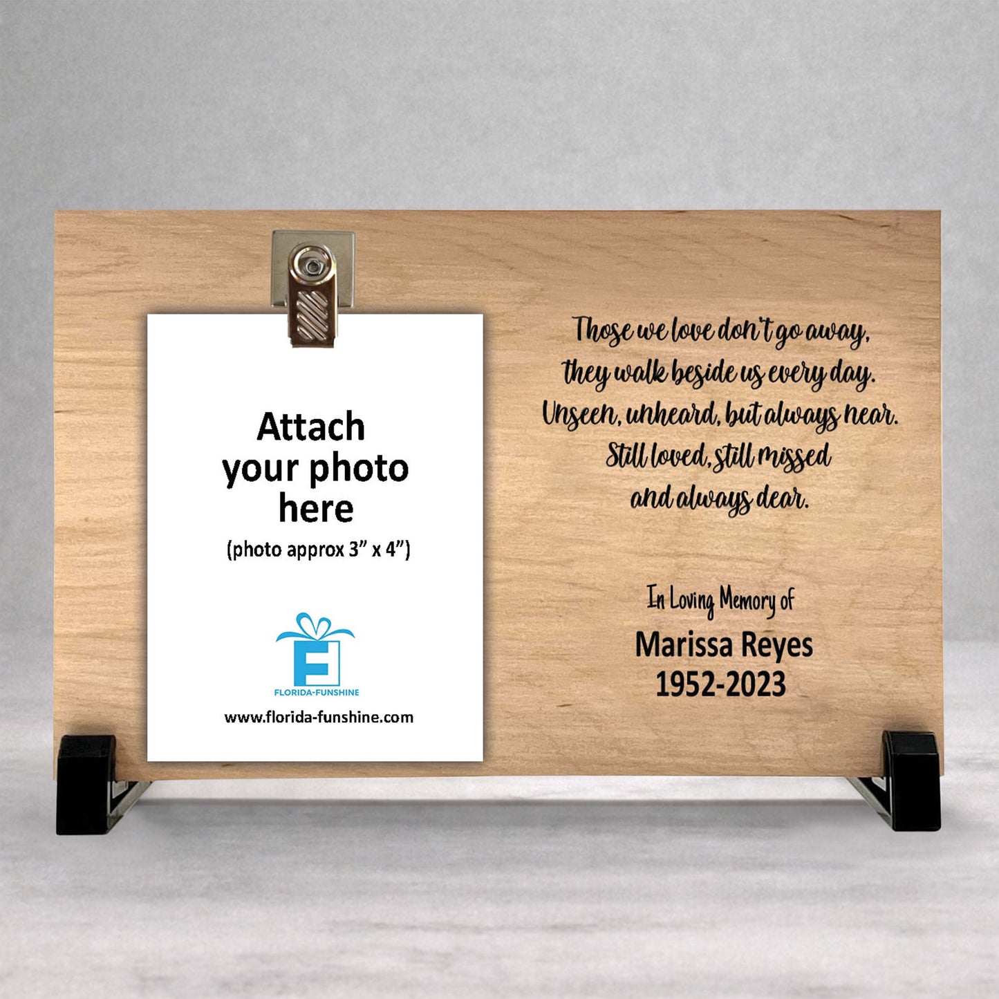 Memorial Photo Frame - Personalized Wood Memorial Frame | Bereavement Gift Ideas
