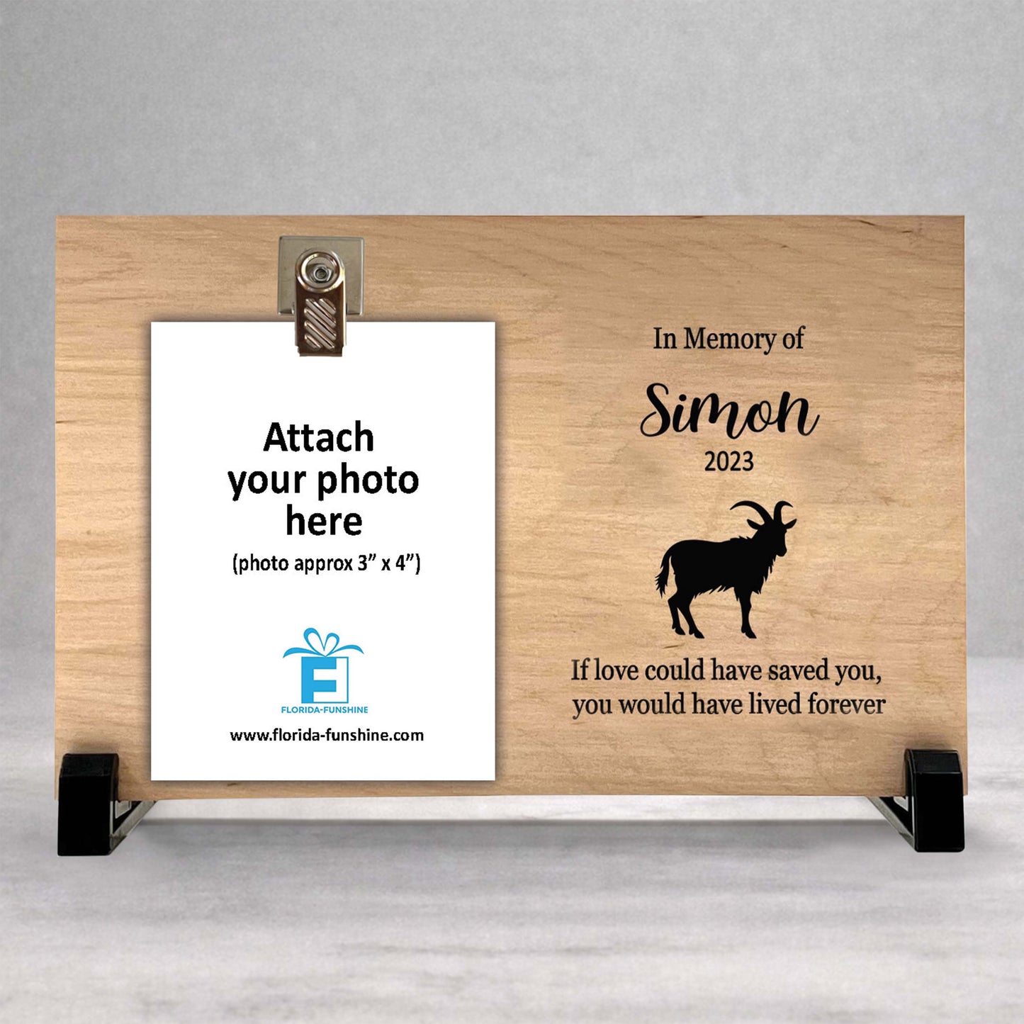Goat Memorial Frame - Personalized Memorial Photo Frame - Custom Keepsake