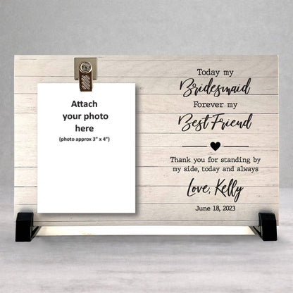 Personalized Bridesmaid Gift - Custom Bridesmaid Frame | Wooden Photo Frame