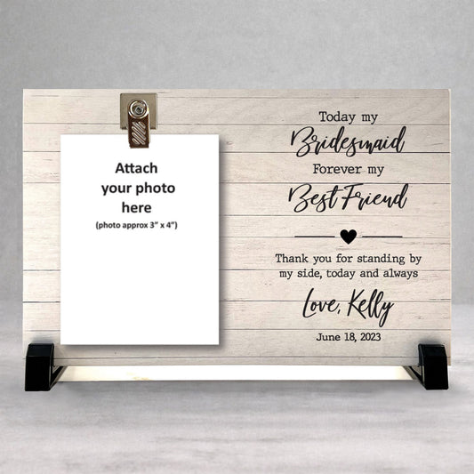 Personalized Bridesmaid Gift - Custom Bridesmaid Frame | Wooden Photo Frame