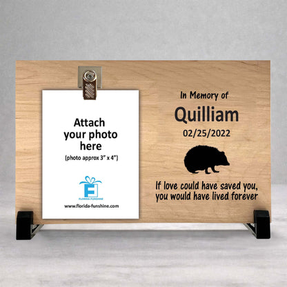 Hedgehog Memorial Frame - Personalized Pet Memorial Photo Gift