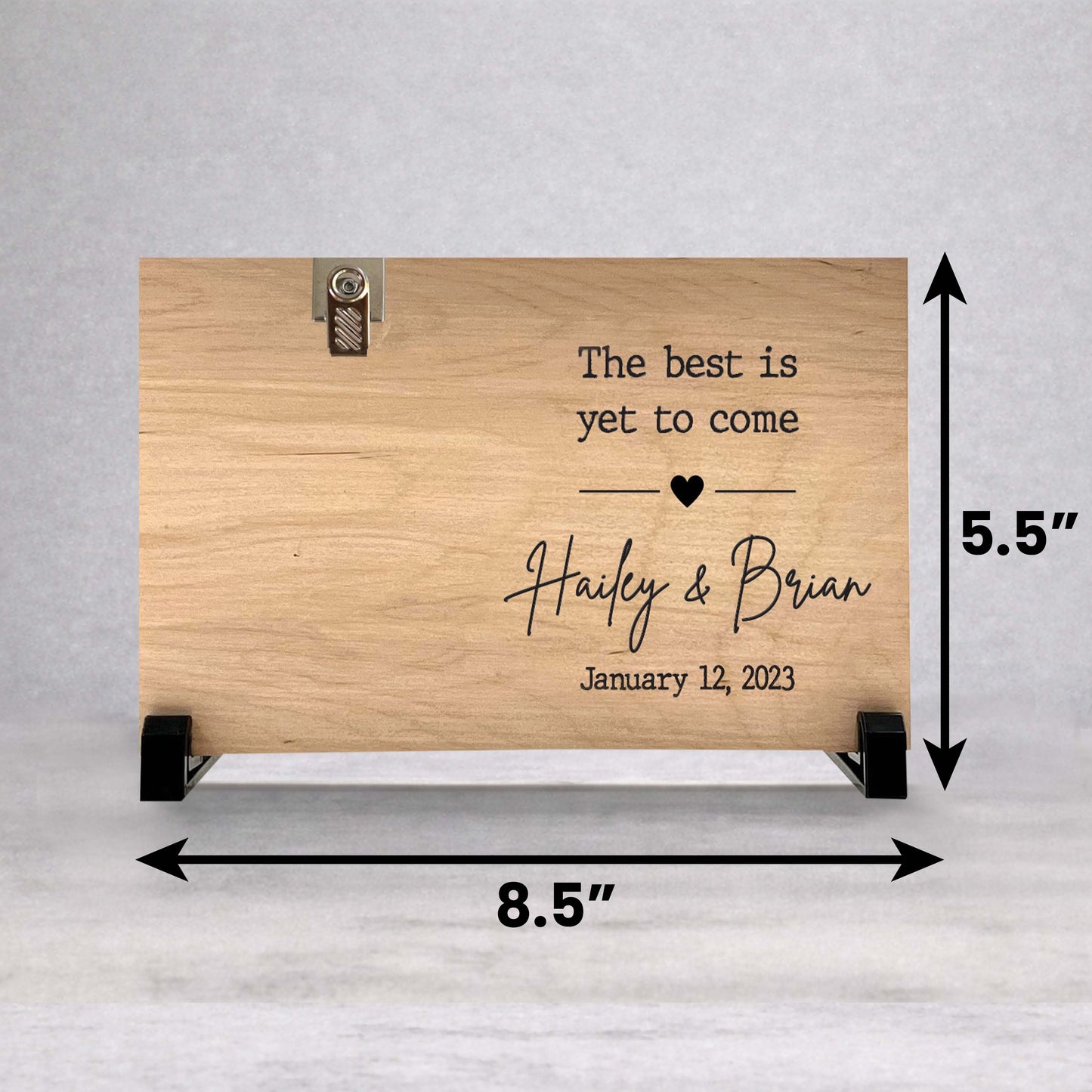 Engagement Picture Frame - Personalized Custom Wood Frame for Wedding Photo Gift