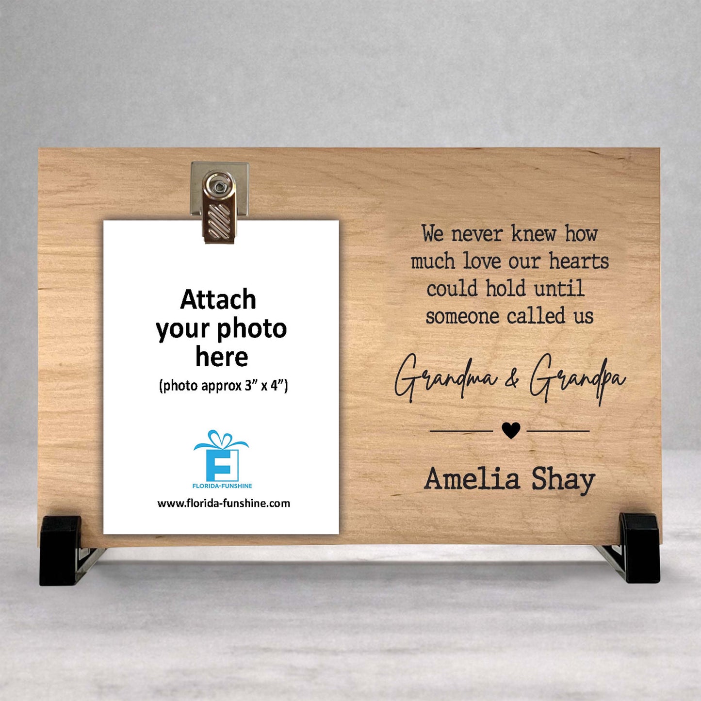New Grandparents Frame - Personalized Wood Picture Frame Keepsake Gift
