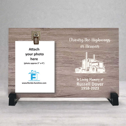 Truck Driver Memorial Gift - Personalized Memorial Frame With Custom Photo Display
