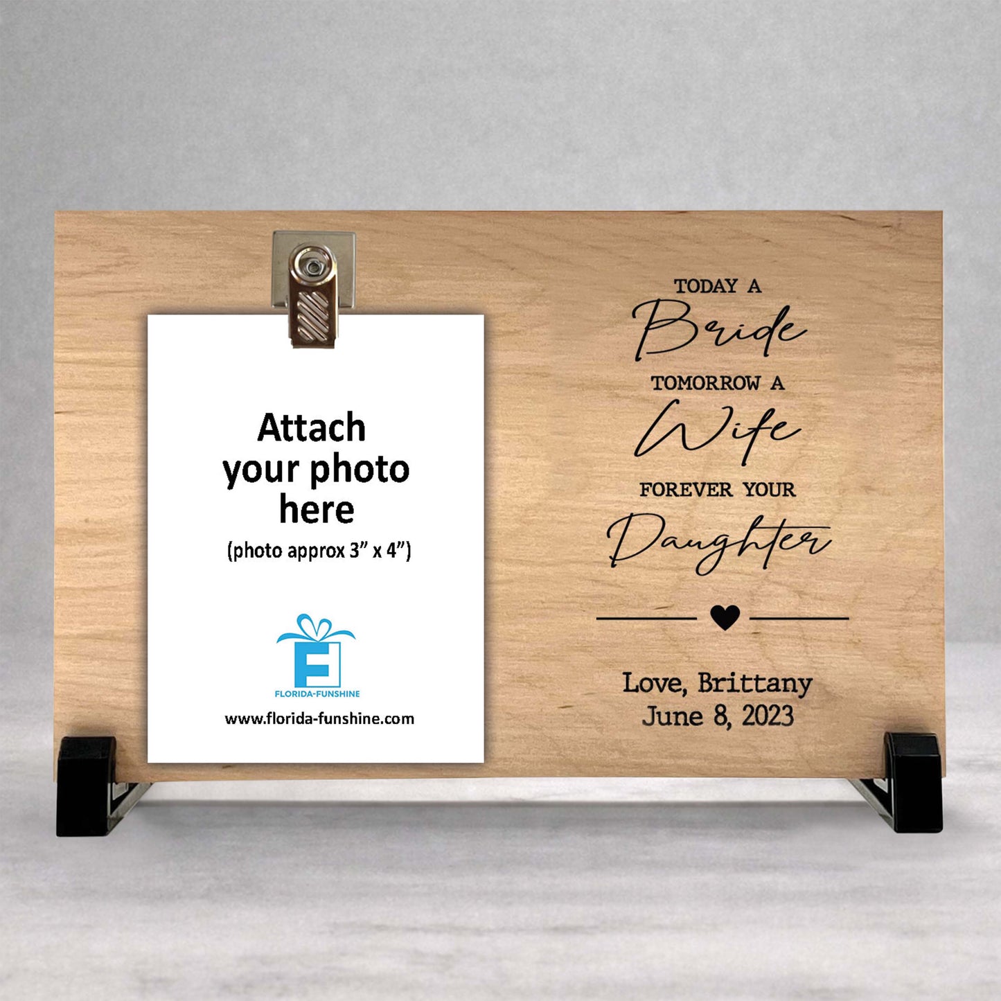 Mother of the Bride Frame - Personalized Wedding Photo Frame | Custom Wood Keepsake