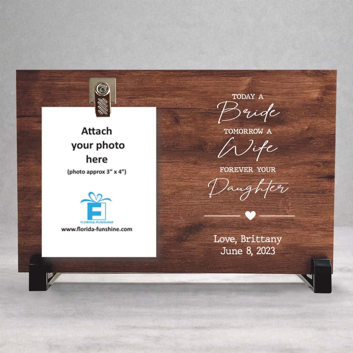 Mother of the Bride Frame - Personalized Wedding Photo Frame | Custom Wood Keepsake