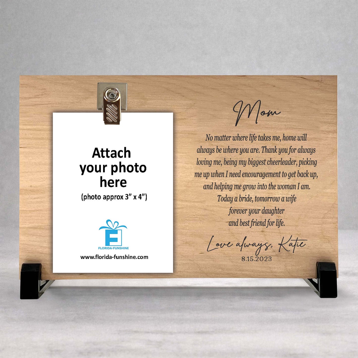 Mother of the Bride Picture Frame – Personalized Wedding Frame with Custom Background